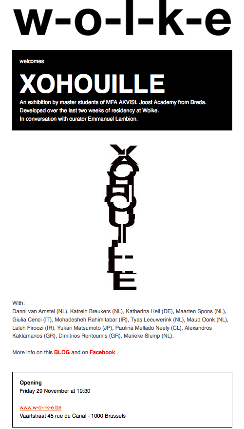 © katherina heil Xohouille Brussels wolke w-o-l-k-e